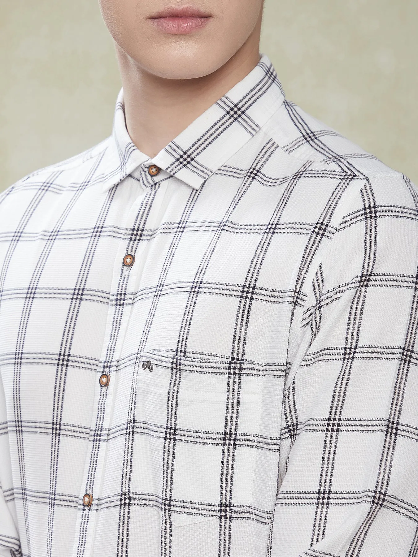 100% Cotton White Slim Fit Full Sleeve Casual Mens Plain Shirt