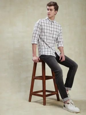 100% Cotton White Slim Fit Full Sleeve Casual Mens Plain Shirt
