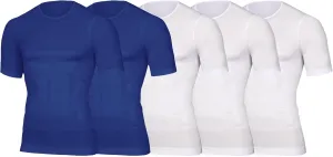 5 Pack Men's Short Sleeve Compression Shirts Workout Gym Slimming Shapewear T-Shirts Tops Athletic Undershirts