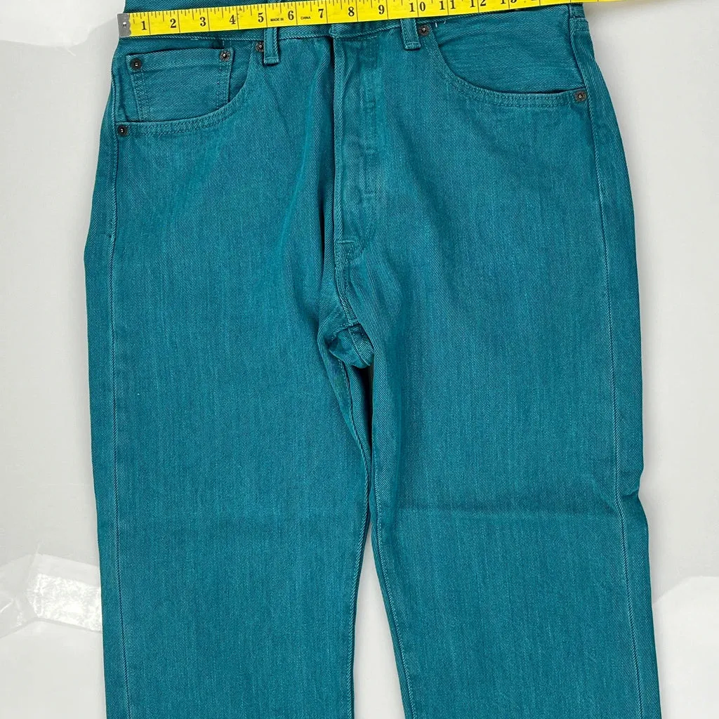 501 Levis Jeans - 30W UK 10 Teal Cotton