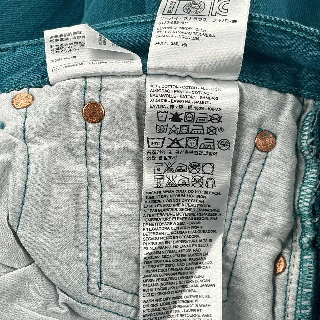 501 Levis Jeans - 30W UK 10 Teal Cotton