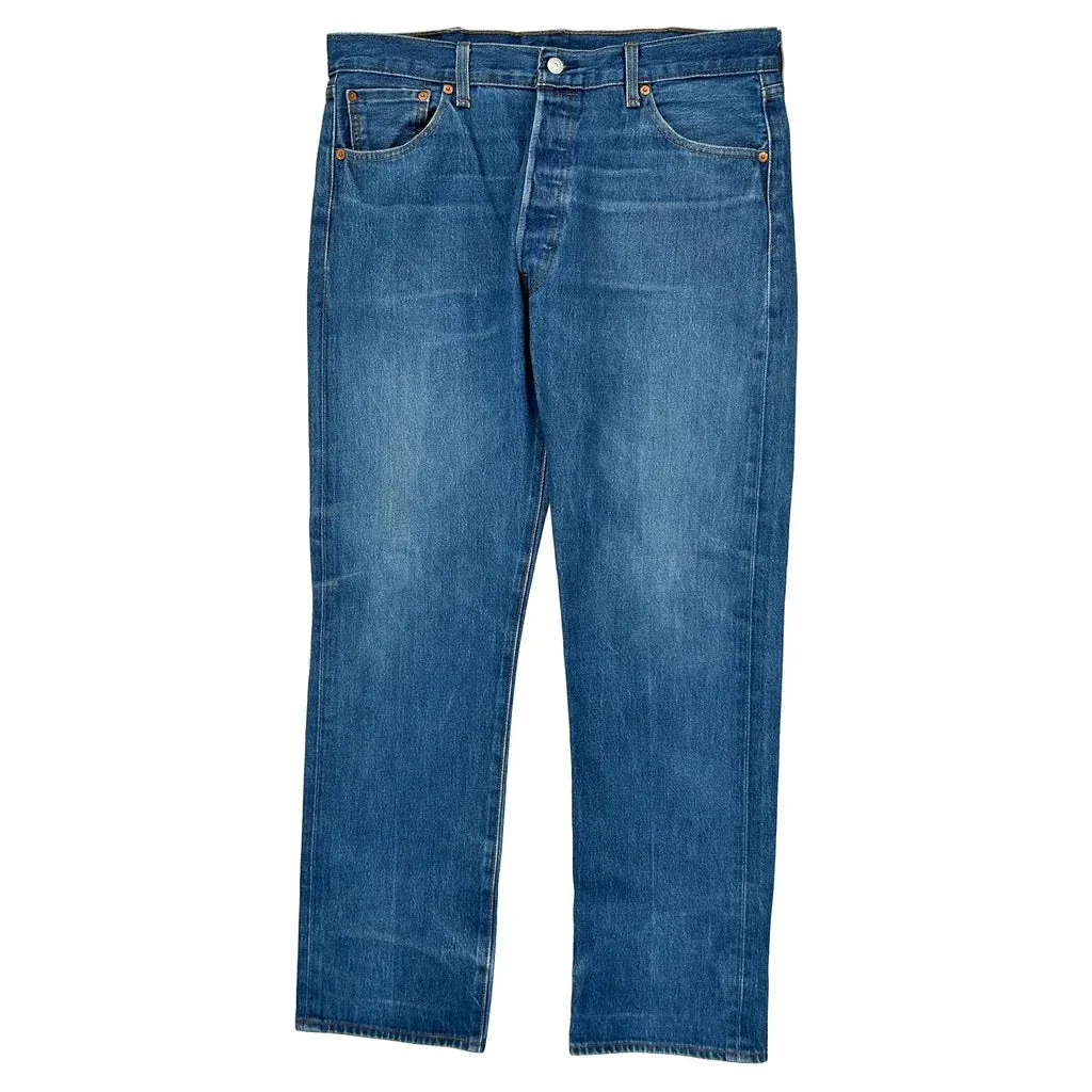 501 Levis Jeans - 35W 33L Blue Cotton