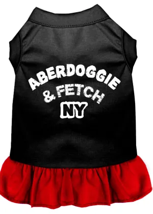 Aberdoggie Ny Screen Print Dog Dress Black With Red Xxxl