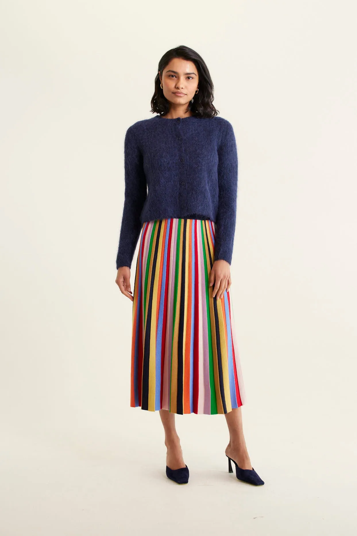 Anastasia Brushed Alpaca Cardi In Navy