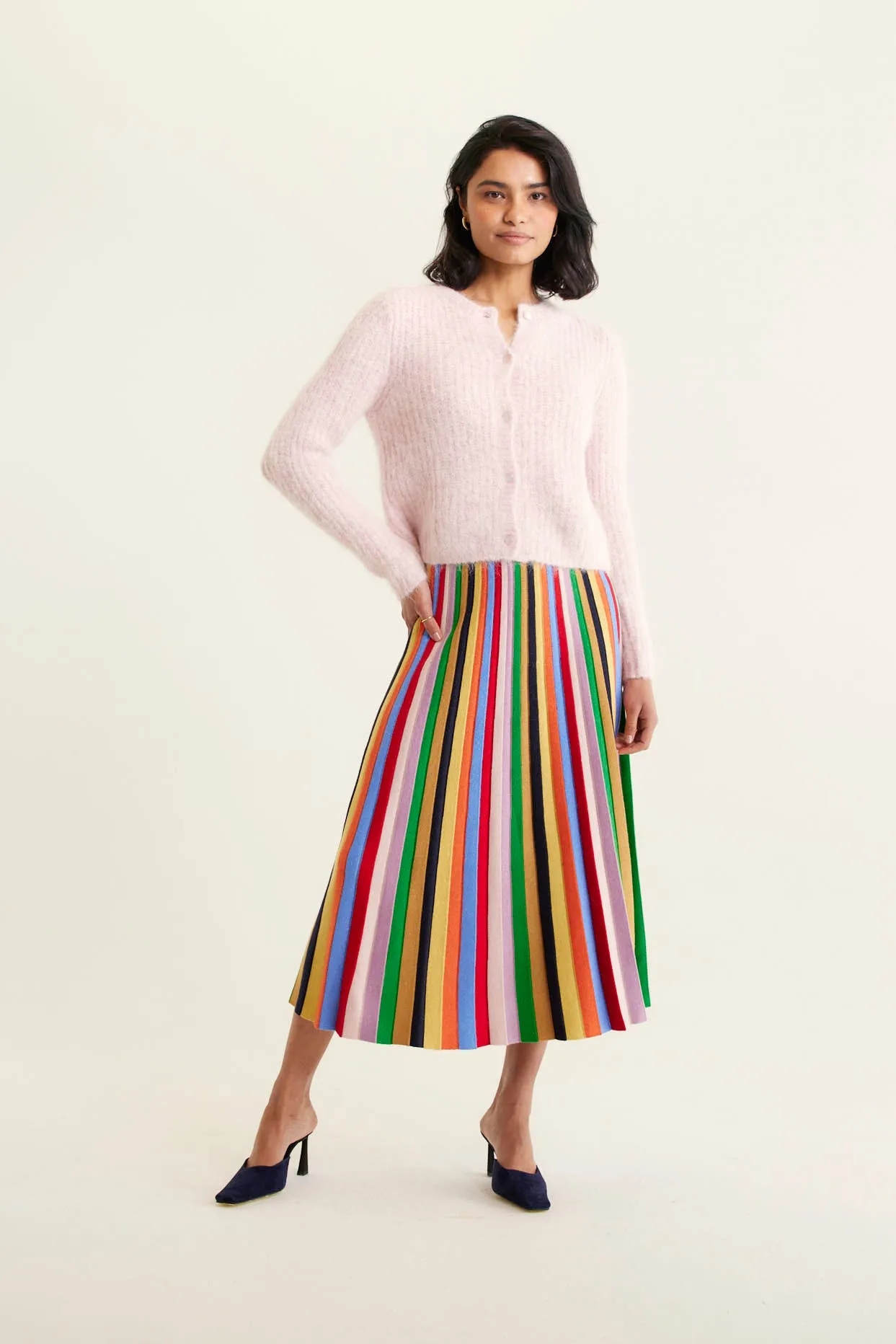 Anastasia Brushed Alpaca Cardi In Petal