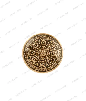 Antique Gold Floral Motif Design Lamination Metal Buttons
