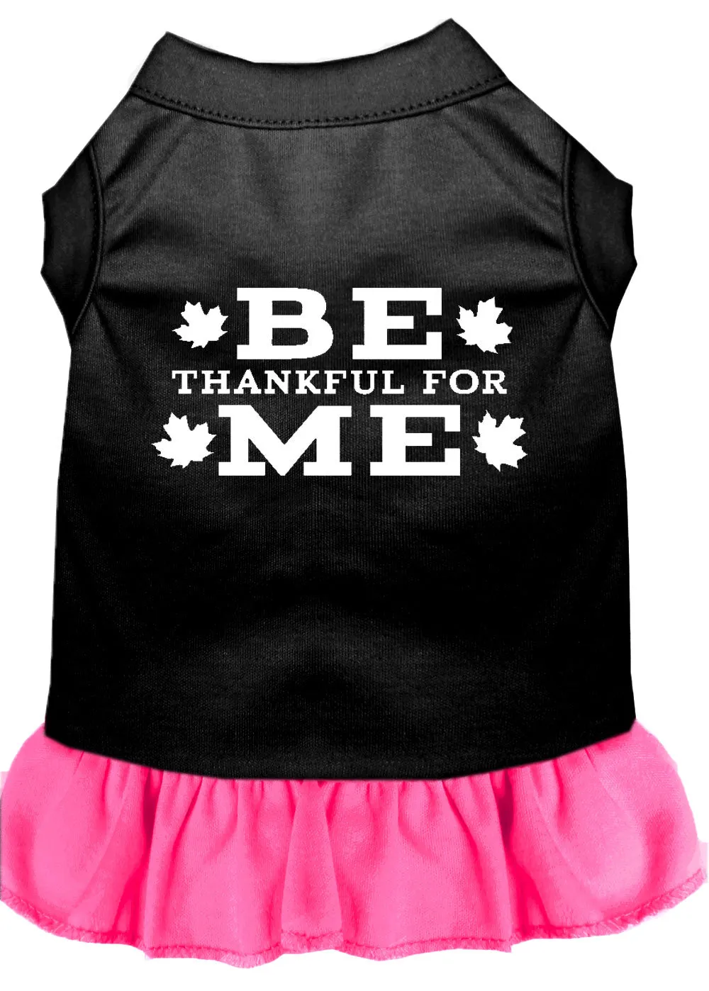 Be Thankful For Me Screen Print Dress Black With Bright Pink Lg