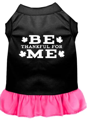 Be Thankful For Me Screen Print Dress Black With Bright Pink Lg