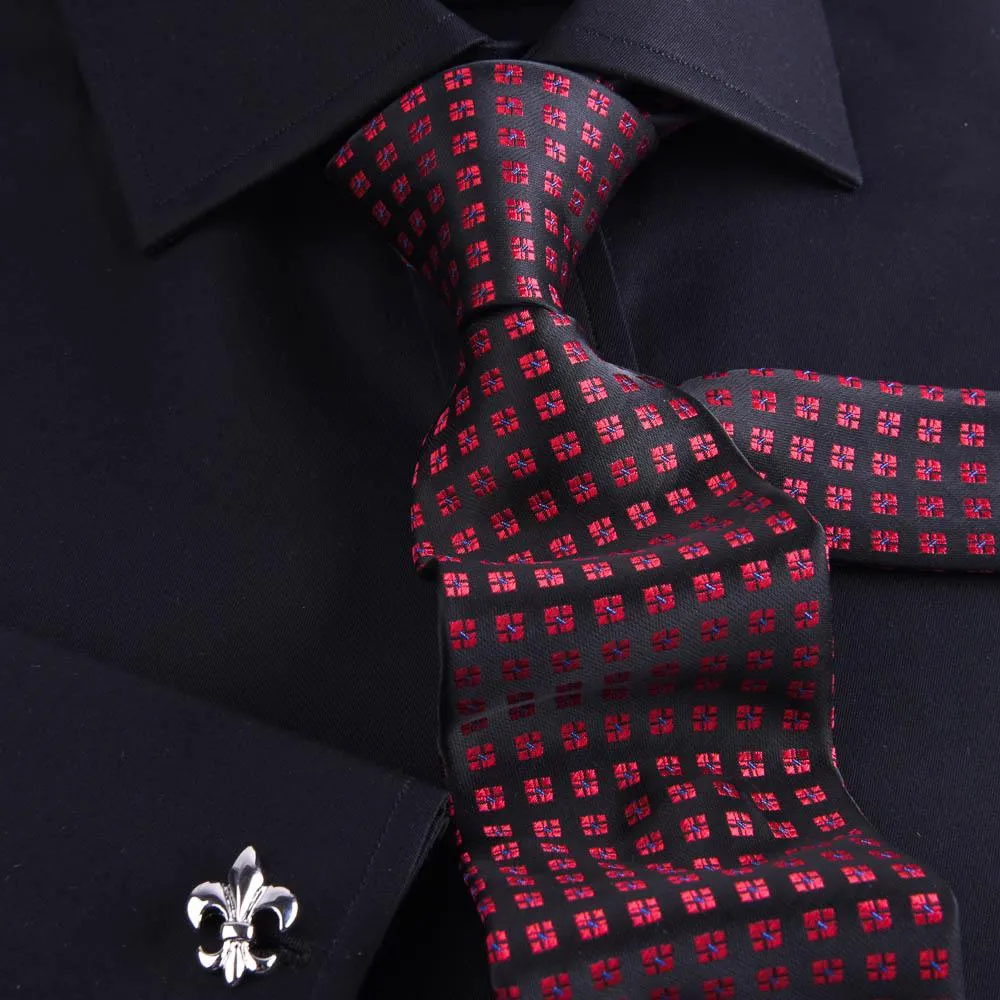 Black Poplin Formal Business Dress Shirt Sexy Smooth Luxury Finish