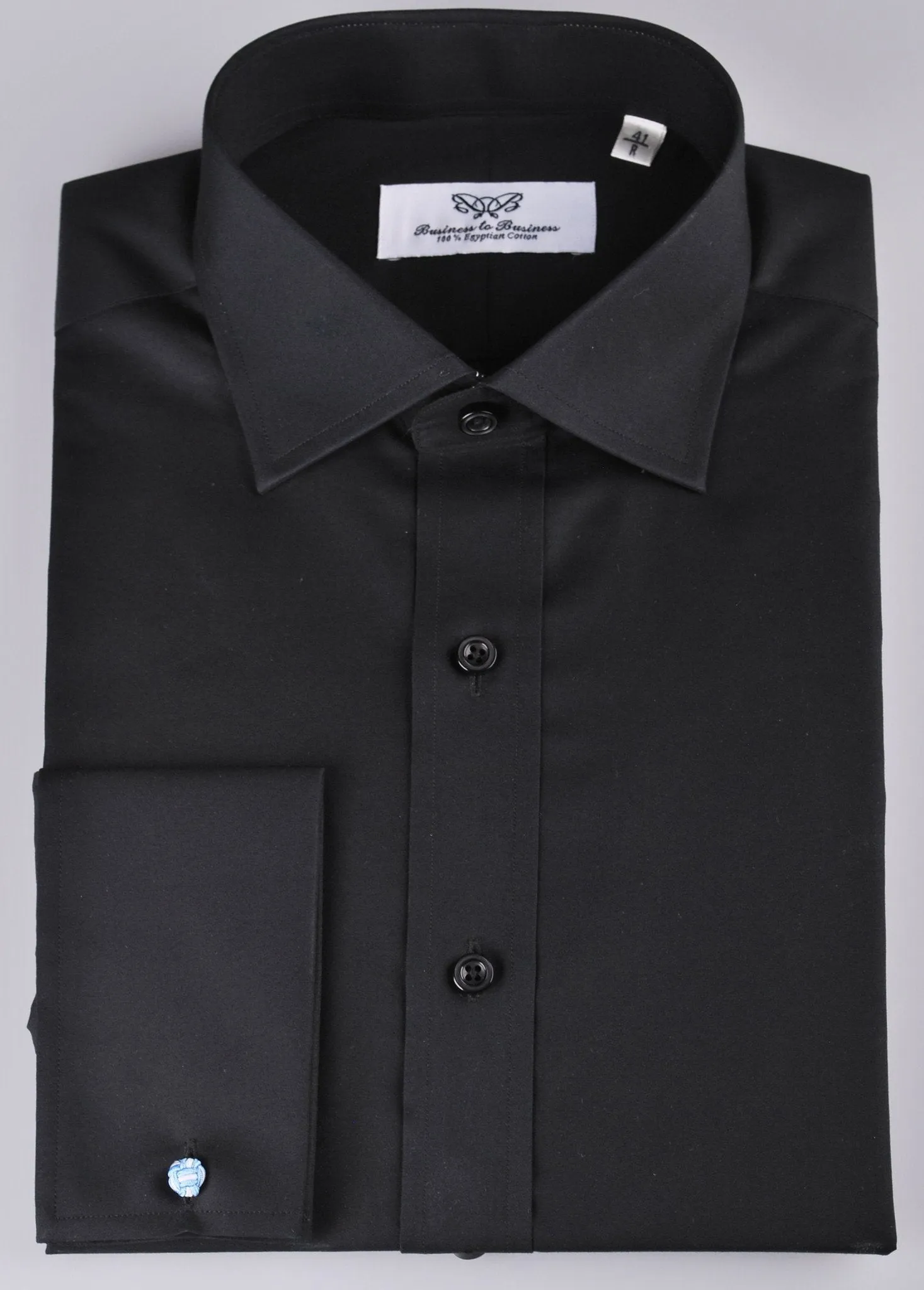 Black Poplin Formal Business Dress Shirt Sexy Smooth Luxury Finish