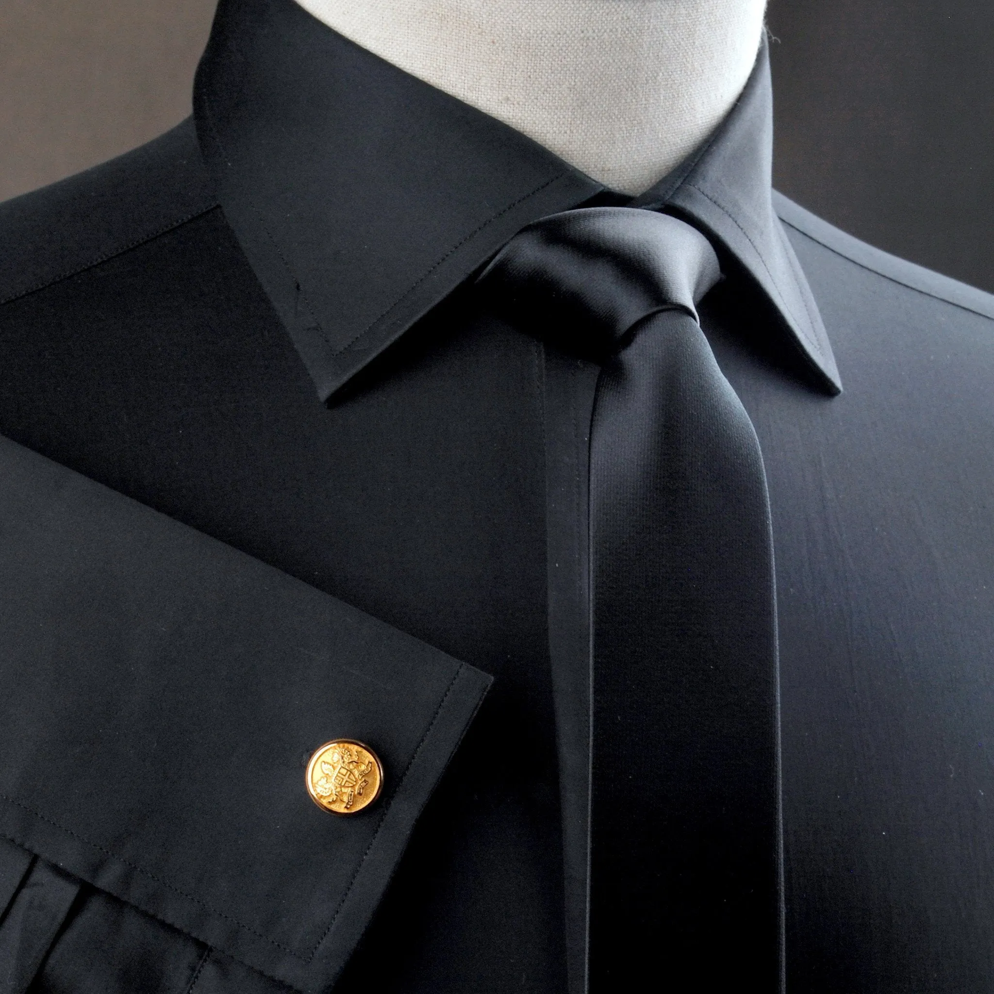 Black Poplin Formal Business Dress Shirt Sexy Smooth Luxury Finish