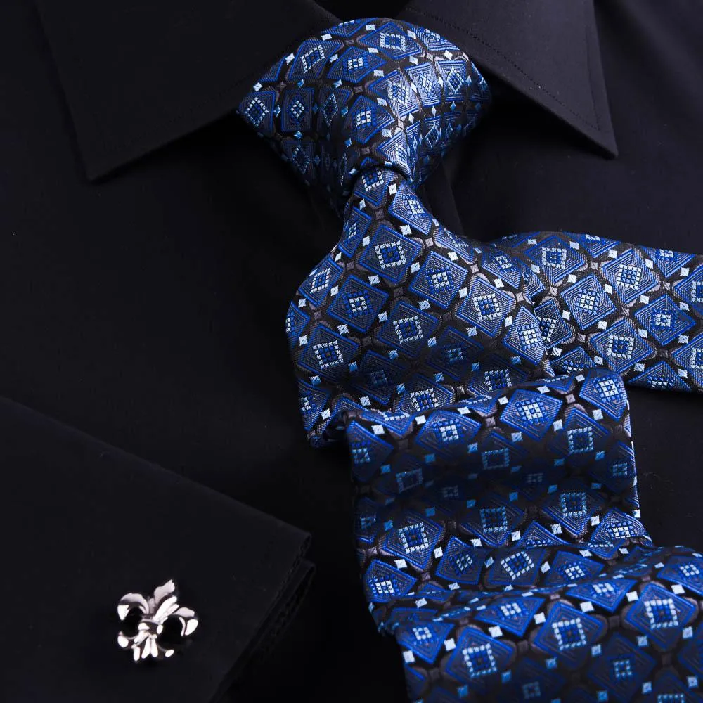 Black Poplin Formal Business Dress Shirt Sexy Smooth Luxury Finish