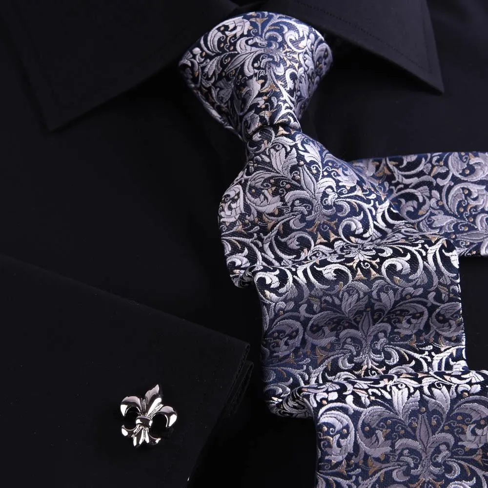 Black Poplin Formal Business Dress Shirt Sexy Smooth Luxury Finish