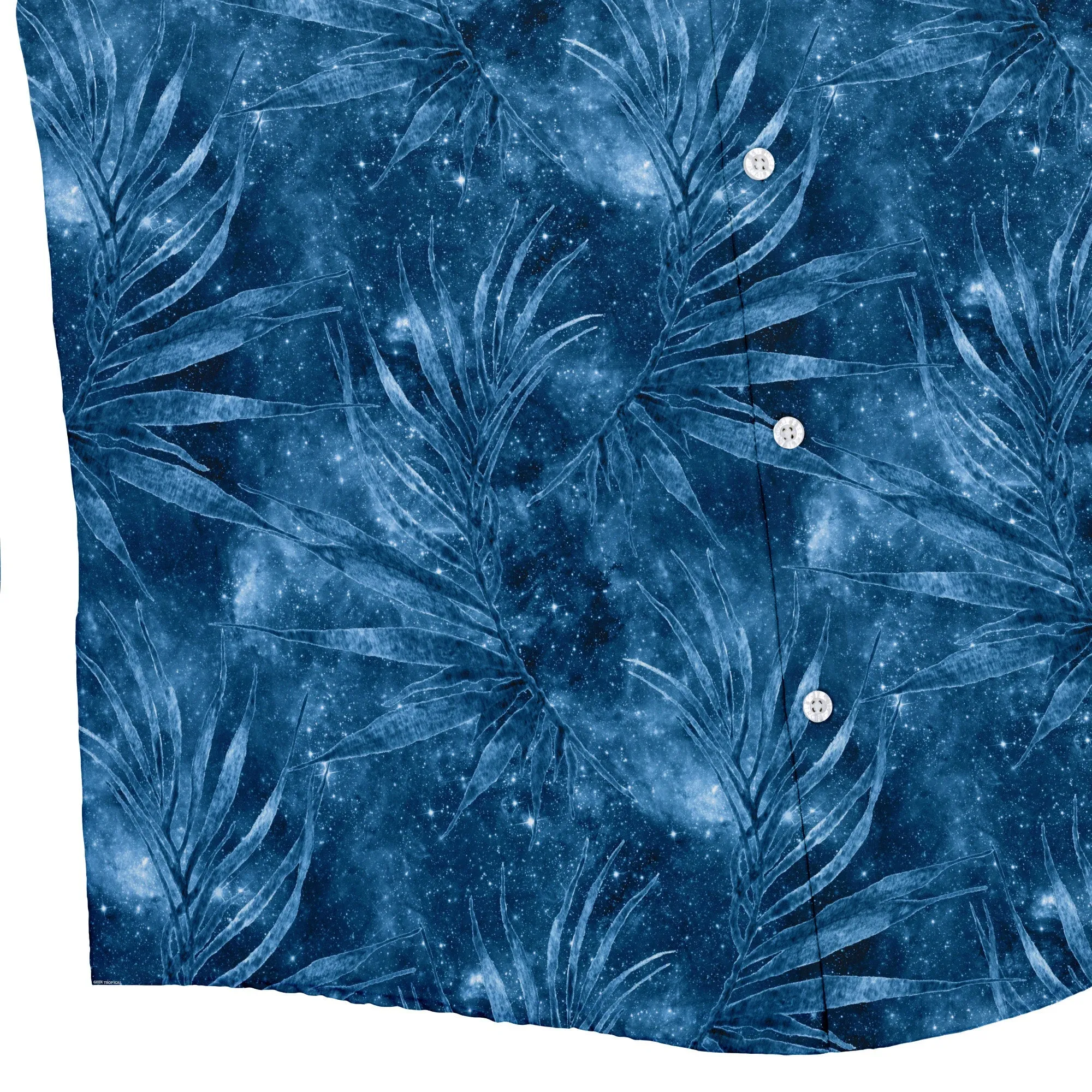 Blue Grey Hawaiian Space Button Up Shirt