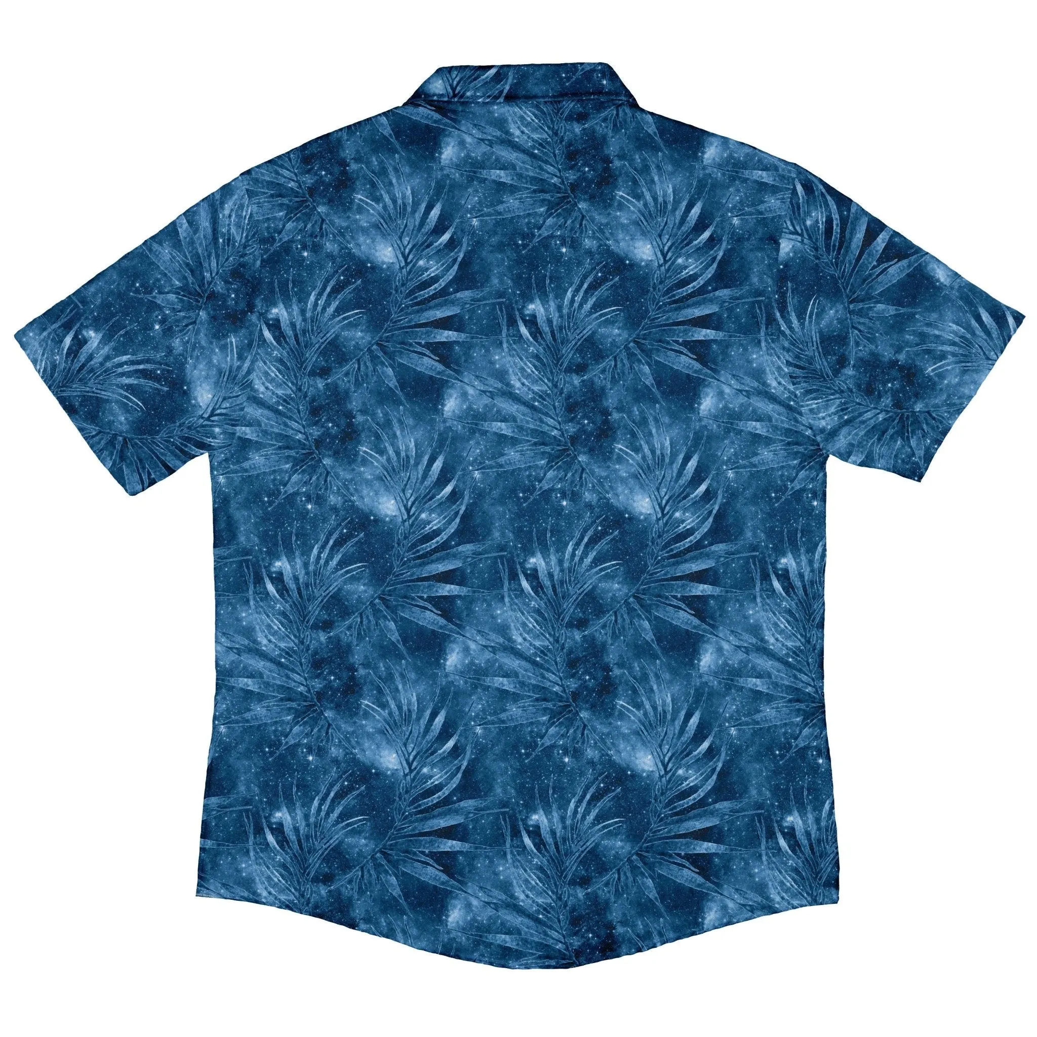 Blue Grey Hawaiian Space Button Up Shirt