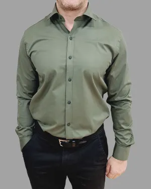 BRD STRECH SLIM FIT COTTON SHIRT