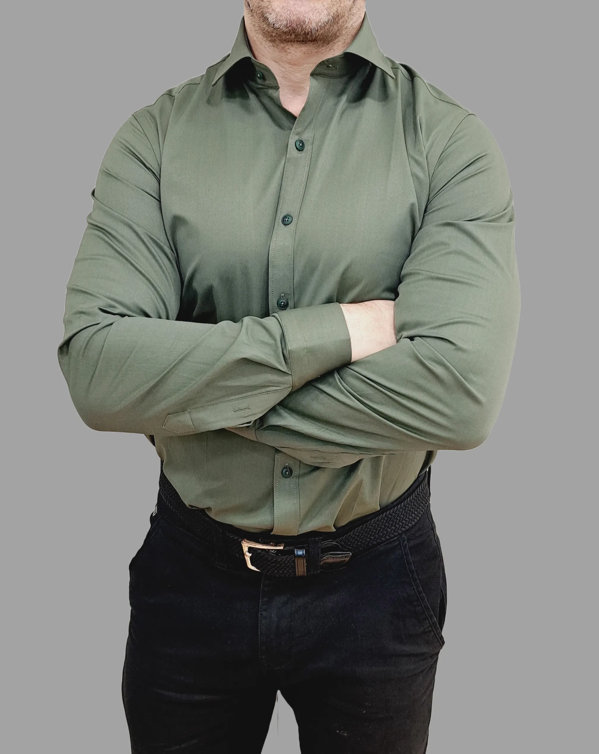 BRD STRECH SLIM FIT COTTON SHIRT