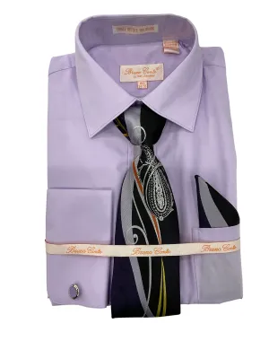 Bruno Conte Regular Fit Dress Shirt Combo - Lilac Lavender
