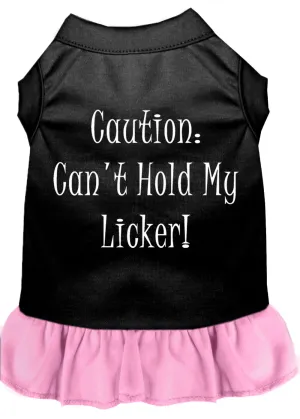 Can't Hold My Licker Screen Print Dress Black With Light Pink Xxxl