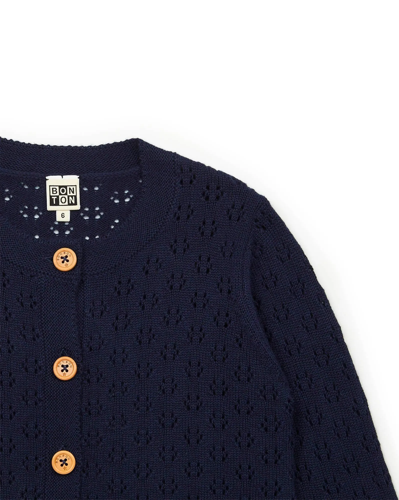 Cardigan Retro Bleu En Maille