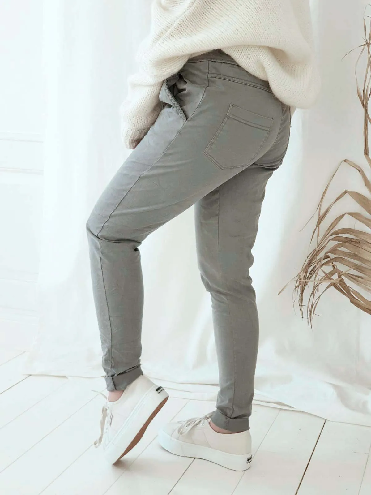 Casual tencel joggerit, harmaa