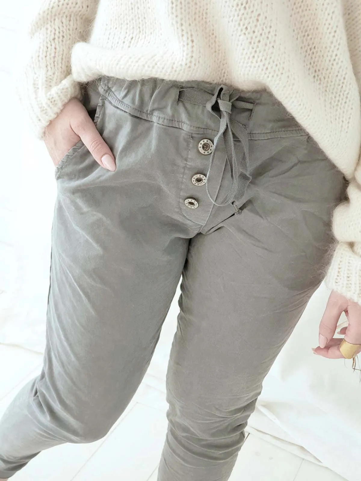 Casual tencel joggerit, harmaa