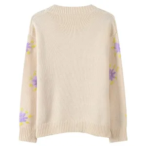 Casual Vintage Embroidered Cardigan