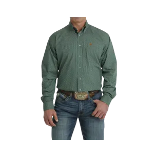 Cinch Men's Floral Print Button Down Long Sleeve Western Turquoise Gold Shirt