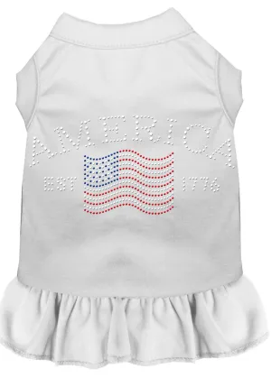 Classic America Rhinestone Dress White Xxl