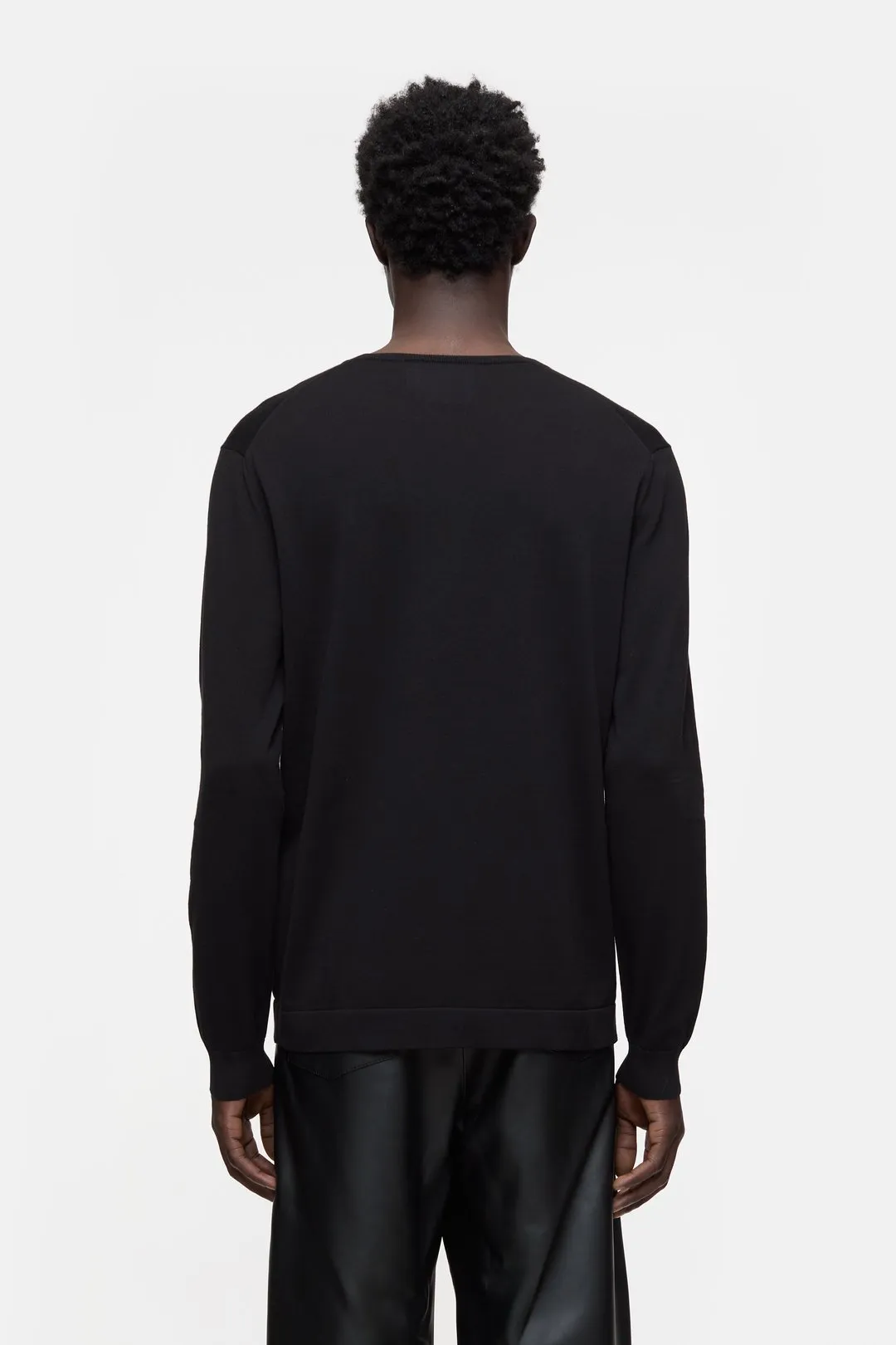 Closed Black Cotton Fine Knit Crewneck Sweater