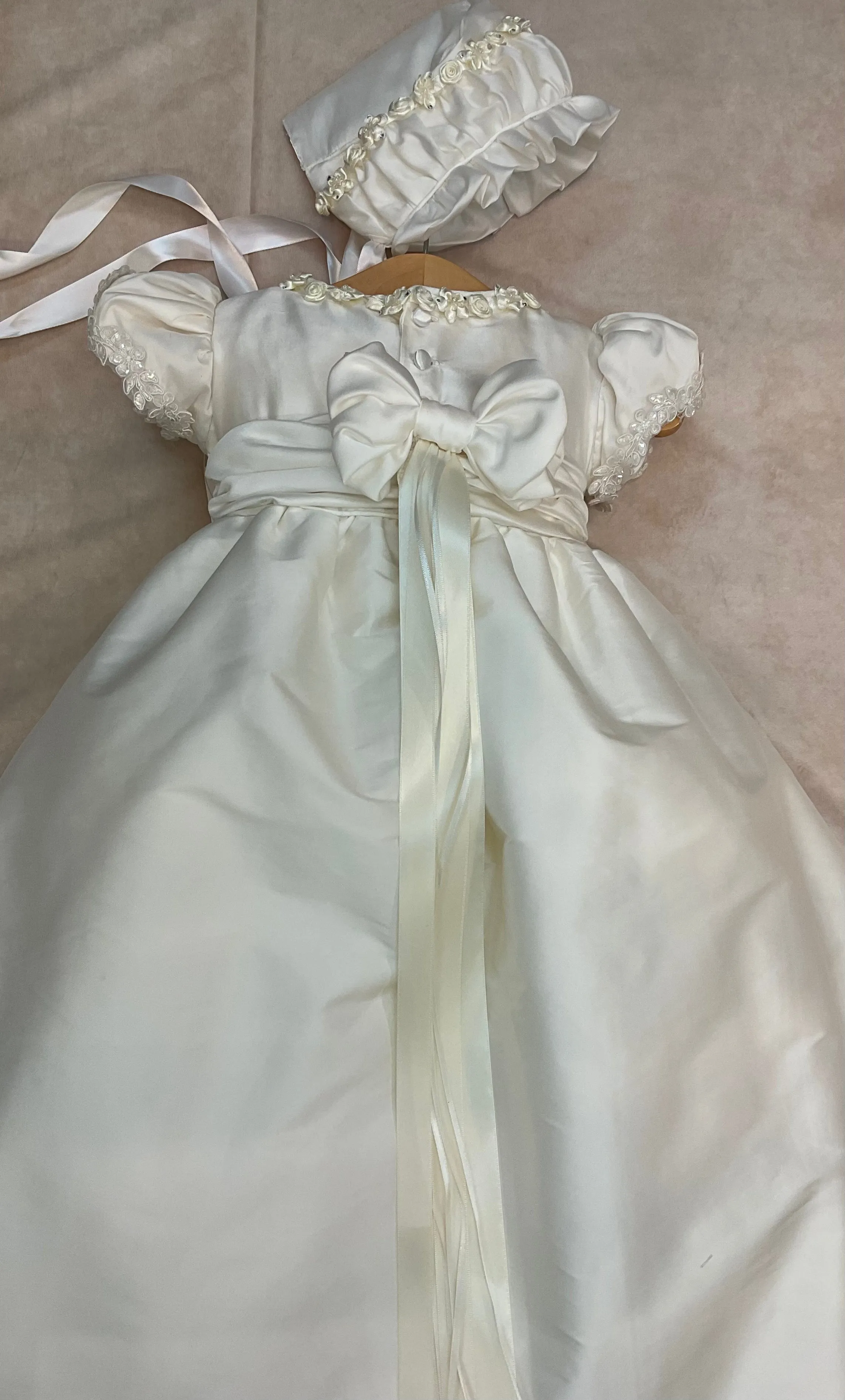 Colleen 2024 all 100% White Silk  Christening / Baptism Gown by Piccolo Bacio