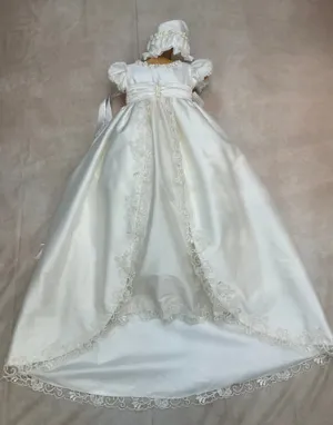 Colleen 2024 all 100% White Silk  Christening / Baptism Gown by Piccolo Bacio