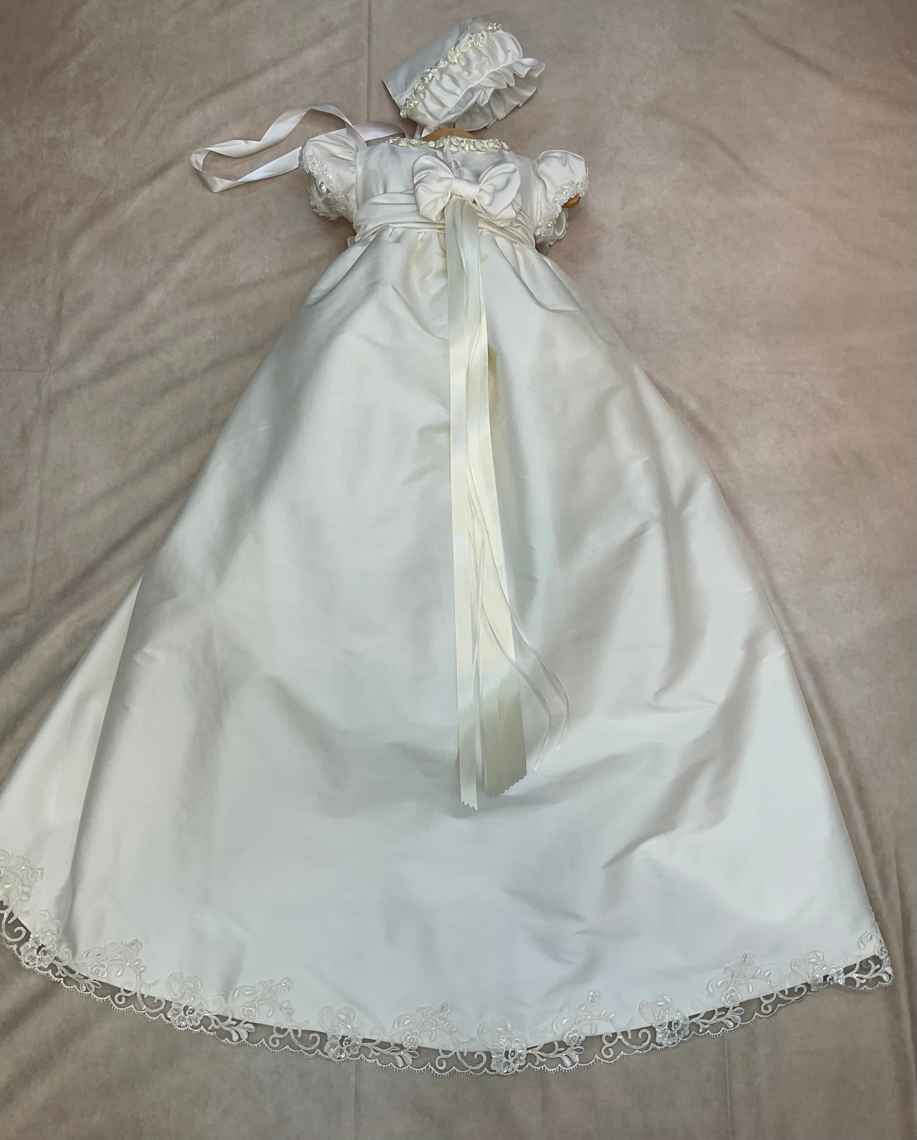 Colleen 2024 all 100% White Silk  Christening / Baptism Gown by Piccolo Bacio