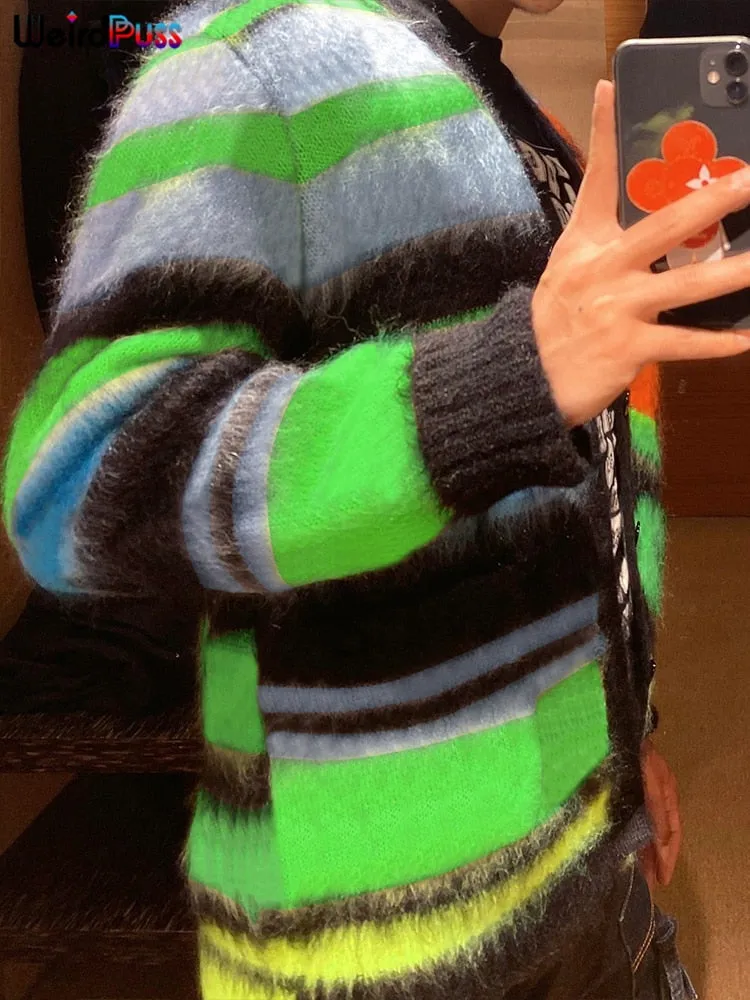 Colorful Contrasts Cardigan