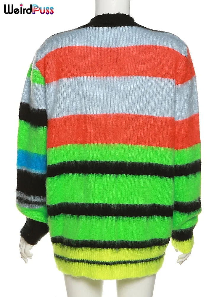 Colorful Contrasts Cardigan