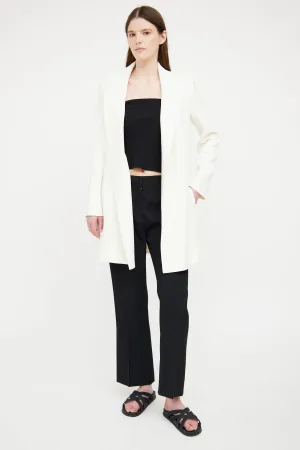 Cream Open Long Blazer