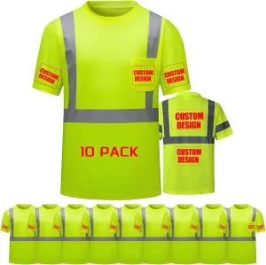 Custom Logo Shirts,Mens Neon Quick Dry T-Shirts,Customized Shirts Short Sleeve Tshirts