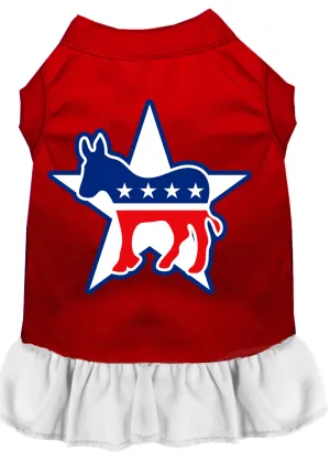 Democrat Screen Print Dress Red With White Xl