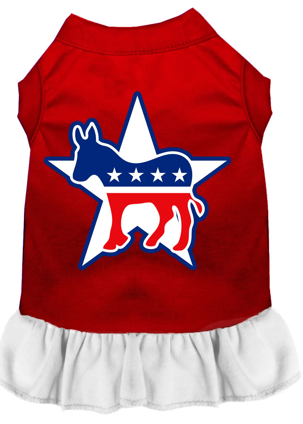 Democrat Screen Print Dress Red With White Xl