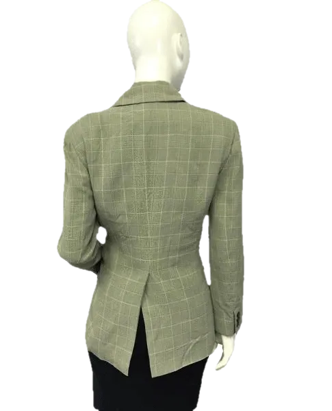 DKNY 70's Blazer Glen Plaid unusual Collar Size 4 SKU 000052