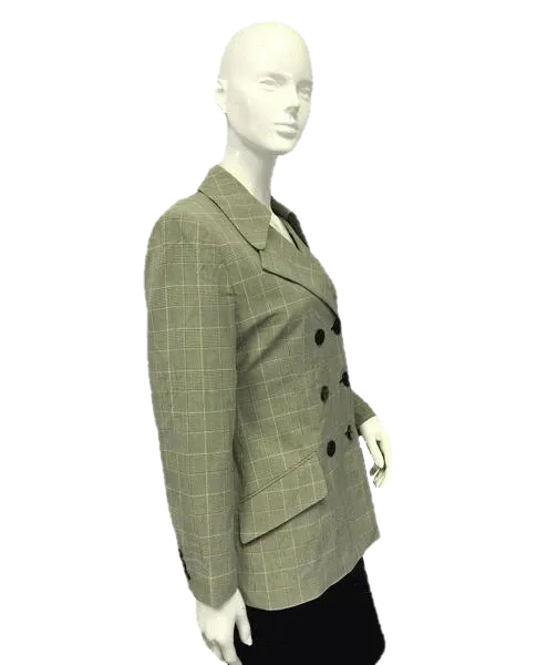 DKNY 70's Blazer Glen Plaid unusual Collar Size 4 SKU 000052
