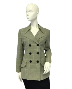 DKNY 70's Blazer Glen Plaid unusual Collar Size 4 SKU 000052