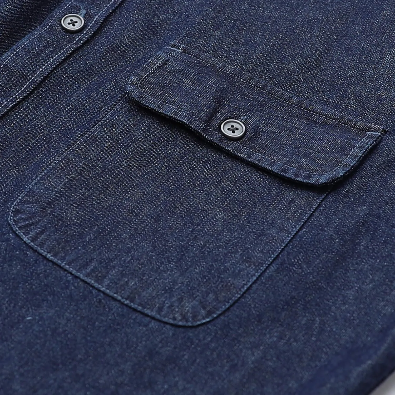 DubinikMens Short Sleeve Button Down Shirts Denim Short Sleeve Shirt Men Two Pocket Western Soft Work Casual Denim Shirt