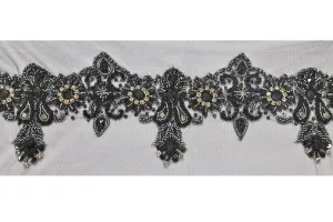 Elegant Beaded Mesh Trim