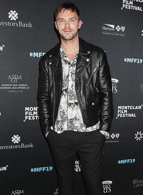 Elegant Black Real Leather Jacket Worn By Nicholas Hoult's | Nicholas Hoult's Elegant Black Real Leather Jacket