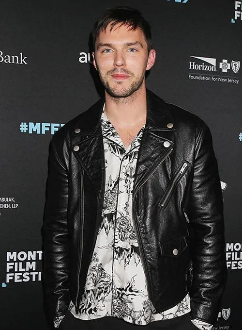 Elegant Black Real Leather Jacket Worn By Nicholas Hoult's | Nicholas Hoult's Elegant Black Real Leather Jacket