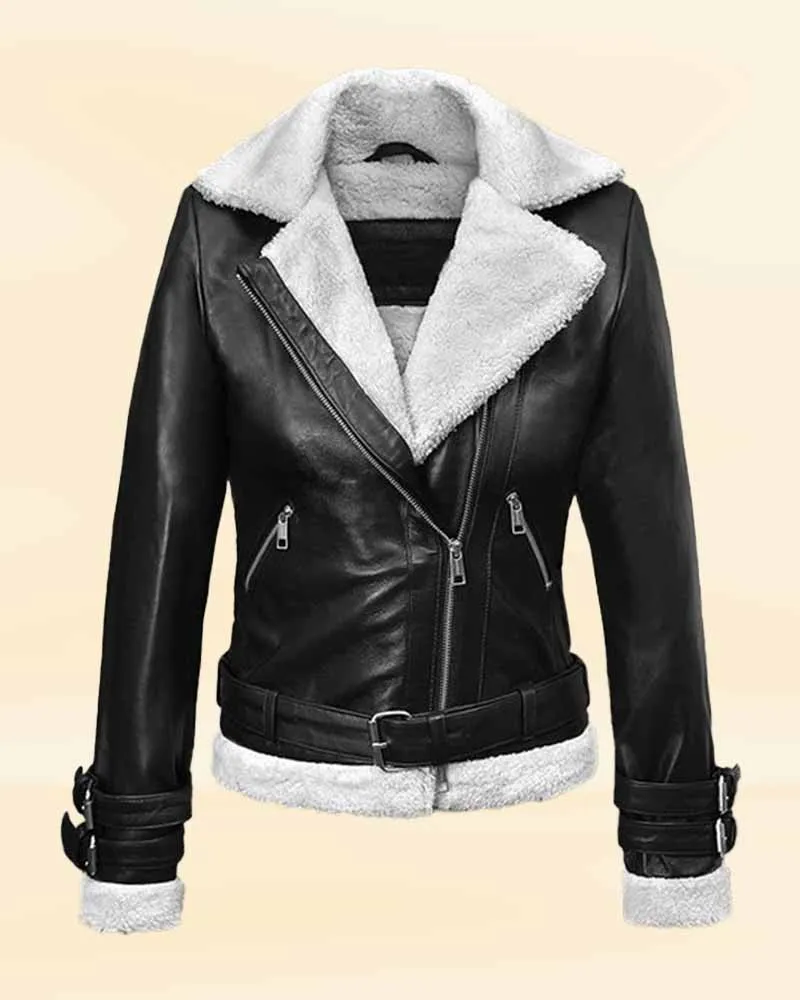 Elegant Faux Fur Leather Jacket Worn By Rita Ora | Rita Ora Elegant Faux Fur Leather Jacket