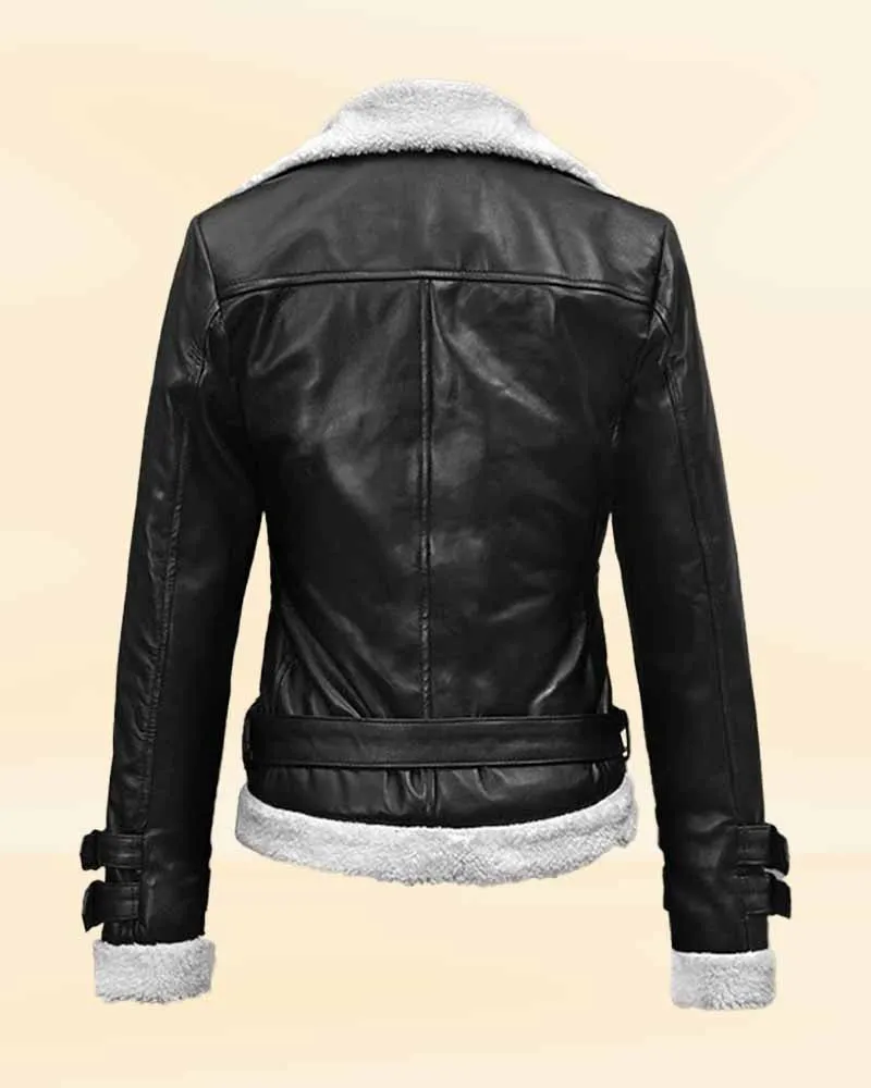 Elegant Faux Fur Leather Jacket Worn By Rita Ora | Rita Ora Elegant Faux Fur Leather Jacket