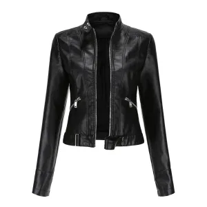 Elegant leren winterjas - Saska