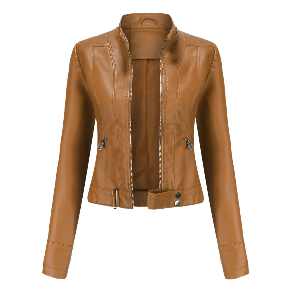 Elegant leren winterjas - Saska